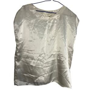 Gitano Womens Cream Cap Sleeve Blouse Size Small